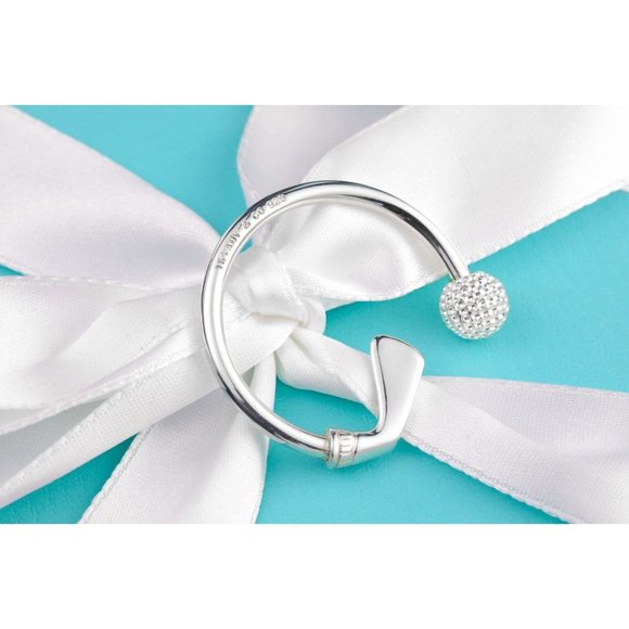 Tiffany & Co. Golf Keyring Golf Ball and Club Keychain in Sterling Silver 35mm - Picture 7 of 9